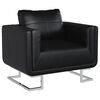 vidaXL Poltrona a Pozzetto con Gambe Cromate Nera in Similpelle