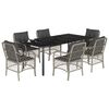 vidaXL Set da Pranzo da Giardino 7 pz Cuscini Polyrattan Grigio Chiaro