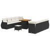 vidaXL Set Divano da Giardino 11 pz Nero polyrattan