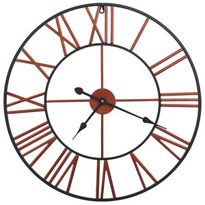 vidaXL Orologio da Parete in Metallo 58 cm Rosso