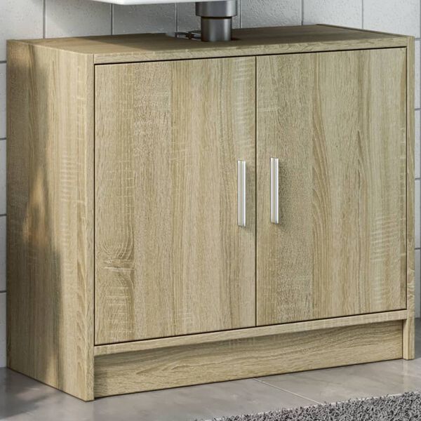 vidaXL Mobile Lavabo Rovere Sonoma 63x29x55 cm Legno Multistrato