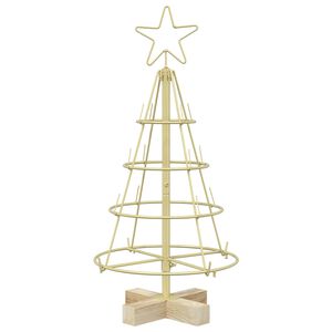 vidaXL Albero a Cono di Natale KUOPIO 60 cm Acciaio Oro
