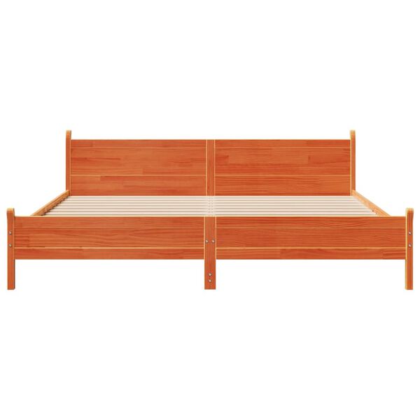 vidaXL Letto senza Materasso Marrone Cera 200x200 cm in Legno di Pino