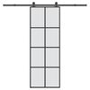 vidaXL Porta Scorrevole con Ferramenta 76x205cm Vetro ESG Alluminio