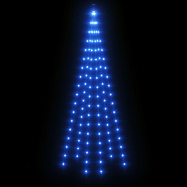 vidaXL Albero di Natale Pennone Blu 108 LED 180 cm