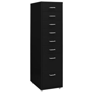 vidaXL Schedario Mobile Nero 28x41x109 cm in Metallo