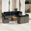vidaXL Set Divani da Giardino 9 pz con Cuscini Grigio in Polyrattan