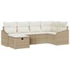 vidaXL Set di divani con cuscino Beige e Crema polyrattan