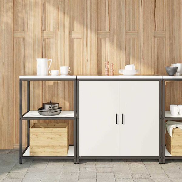vidaXL Set di Stoccaggio per Cucina con lo scaffale 2 pcs Bianco