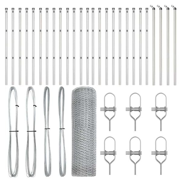 vidaXL Palo della recinzione Argento 50 x 0,8 m (rete da 25 mm)