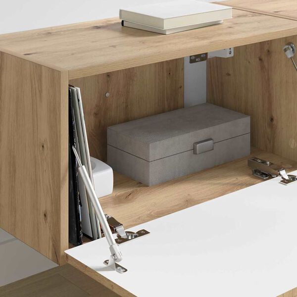 vidaXL Mobile TV da parete 2 pcs Rovere Artigianale 60 x 31 x 29,5 cm