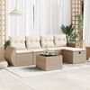 vidaXL Set Divano da Giardino 6 pz con Cuscini Beige in Polyrattan