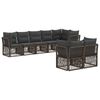 vidaXL Set Divano da Giardino 8 pz Grigio polyrattan