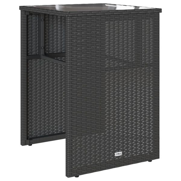 vidaXL Set da Bistrò 3 pz con Cuscini Nero in Polyrattan