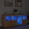 vidaXL Credenza con Luci LED Rovere Sonoma 164x37x67 cm