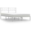 vidaXL Giroletto con Testiera Metallo Bianco 140x200 cm