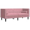 vidaXL Set Divani Chesterfield 2pz con Cuscini Rosa Velluto