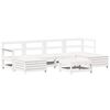 vidaXL Set Divani da Giardino 7 pz Bianco in Legno Massello di Pino