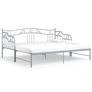 vidaXL Telaio Divano Letto Estraibile Grigio in Metallo 90x200 cm