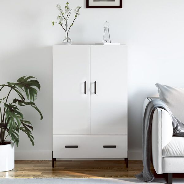 vidaXL Credenza Bianco Lucido 69,5x31x115 cm in Legno Multistrato