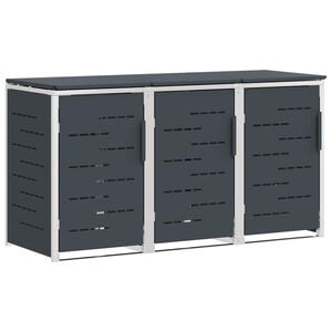 vidaXL Stoccaggio contenitore a ruote for 3 Bins 240L Acciaio Inox