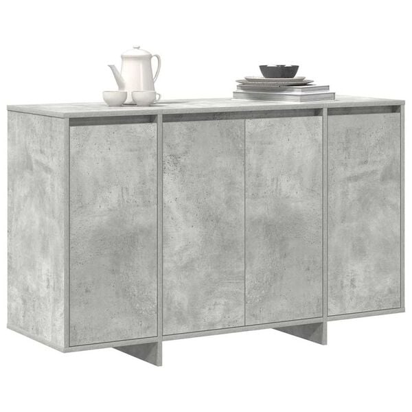 vidaXL Credenza Grigio cemento 120 x 41 x 75 cm Legno multistrato