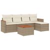 vidaXL Set Divano da Giardino 6 pz con Cuscini Beige in Polyrattan
