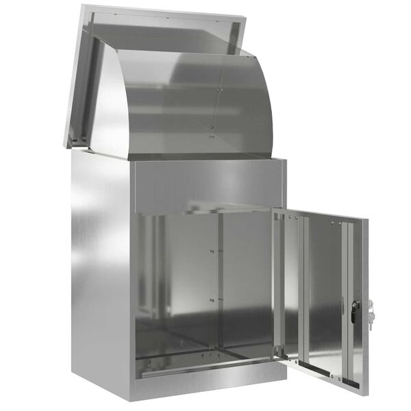 vidaXL Cassetta per pacchi Nero 47.5 x 38 x 59 cm Acciaio zincato