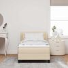 vidaXL Letto a molle con materasso Crema 90 x 200 cm Tessuto