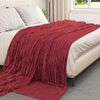 vidaXL Coperte da Pile 6 pcs Rosso Bordeaux 270 x 240 cm Panno