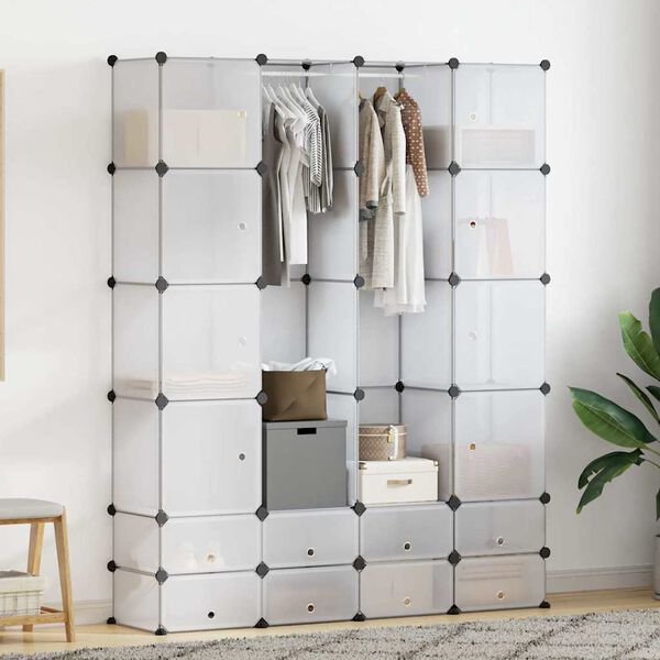 vidaXL Armadietto Modulare 18 Scomparti Bianco 37 x 146 x 180,5 cm