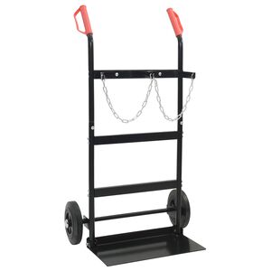 vidaXL Carrello Manuale Nero e Rosso 63 x 43,5 x 110 cm Acciaio