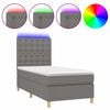 vidaXL Letto a Molle Materasso e LED Grigio Scuro 80x200 cm in Tessuto