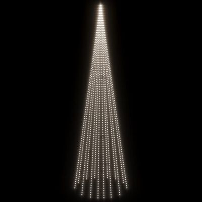 vidaXL Albero di Natale Pennone Bianco Freddo 1134 LED 800 cm