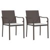 vidaXL Sedie da Giardino con Cuscini 2pz Marroni 56x59x84cm Polyrattan