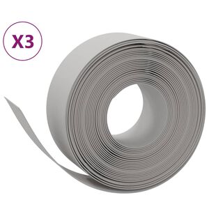 vidaXL Bordature da Giardino 3 pz Grigie 10 m 20 cm in Polietilene