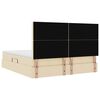vidaXL Letto con contenitore e materasso Crema 180 x 200 cm Poliestere