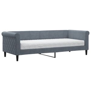 vidaXL Divano Letto con Materasso Grigio Scuro 80x200 cm in Velluto