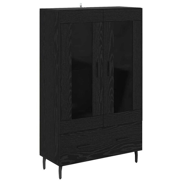 vidaXL Credenza Rovere Nero 69,5 x 31 x 115 cm Legno multistrato