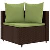 vidaXL Set Divano da Giardino 5 pz con Cuscini Marrone in Polyrattan