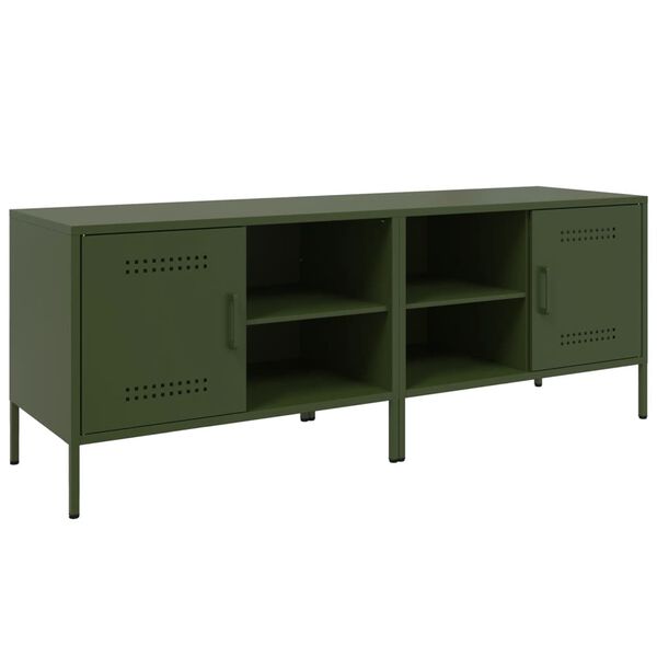 vidaXL Mobili TV 2pz Verde Oliva 68x39x50,5 cm in Acciaio