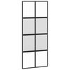 vidaXL Porta Scorrevole Nera 90x205 cm in Vetro Temperato e Alluminio