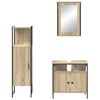 vidaXL Set di mobili per il bagno 3 pcs Marrone Legno multistrato