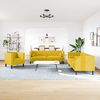 vidaXL Set Divani Chesterfield 3pz con Cuscini Giallo Velluto