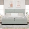 vidaXL Letto a molle con materasso Grigio chiaro 200 x 200 cm Tessuto