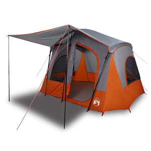 vidaXL Tenda Campeggio Cabina 5 Persone Grigio Arancione Impermeabile