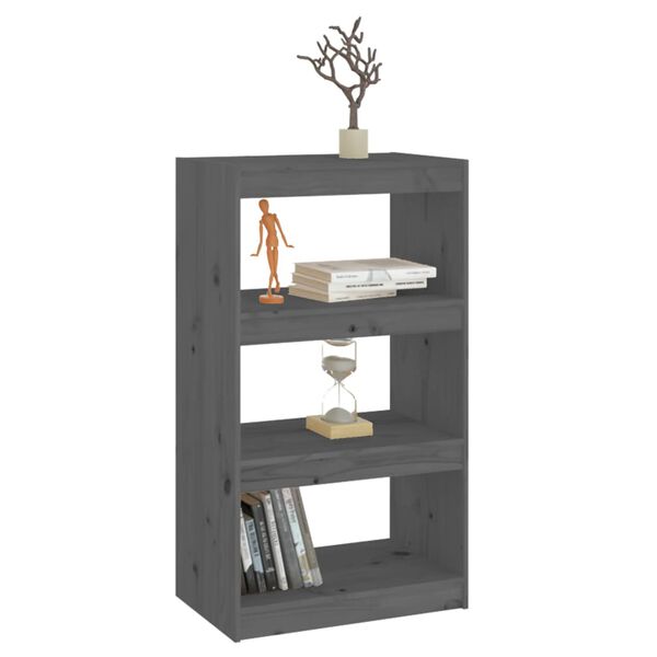 vidaXL Libreria/Divisorio Grigio 60x30x103,5 cm in Massello di Pino