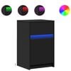 vidaXL Comodino con Luci LED Nero in Legno Multistrato