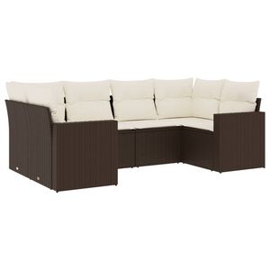 vidaXL Set Divano da Giardino 6 pz con Cuscini Marrone in Polyrattan