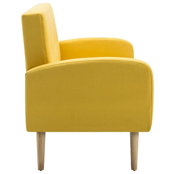 vidaXL Divano a 3 Posti in Tessuto Giallo